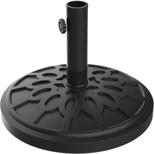 Umbrella Base - Heavy-Duty 19lbs Weighted Outdoor Stand for Patio Table, Tilt, and Lightweight Freestanding Umbrellas by Pure Garden (Black)