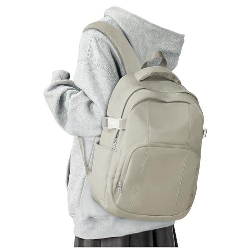 Cute Backpacks for School Women Men, Lightweight Casual Daypack College Backpack,Simple Middle Students Bookbag, Waterproof High School Bag for Teens Girls Boys(brown)