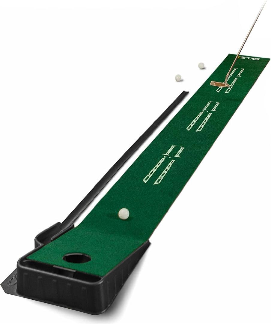SKLZ Putting Green: Perfect Your Golf Skills with Realistic Home Practice - Improve Your Putting Stroke, Lower Your Scores, and Enjoy Convenient, Training Anytime, Anywhere!, 9 Feet X 16.25"