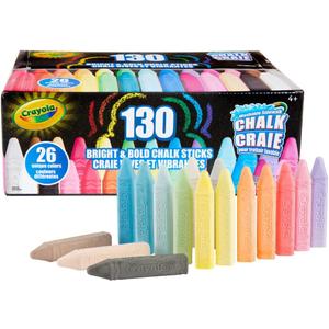 Crayola Ultimate Washable Chalk Collection (64ct), Bulk Outdoor Sidewalk Chalk for Kids, Outdoor Activities & Spring Crafts, Gifts for Kids