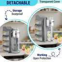 Soda Machine Dust Cover for Ninja Thirsti Max Custom Hydration System, Soda Maker WC2002, Cover Bag with Storage Pockets Compatible with Ninja Thirsty, Flavored Water Drops(Gray)