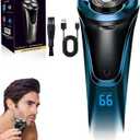 Snapbuy Electric Razor for Men, Electric Razor Pro of Father, 4D Floating Head Rotary Shaver,2025 New Electri c Shaver with LCD Display & Quiet Motor, IPX7 Waterproof (Blue)