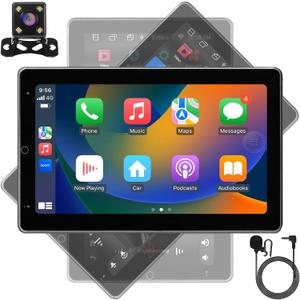 WENMENGDE10 inch 2+32GB Automatic Rotation IPS Full Touch Screen Android Car Radio Audio Video Stereo Player For Double Din With CarPlay Android Auto WiFi BT MirrorLink Split Screen PIP GPS Navigation