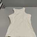 SUUKSESS Women Padded Cotton Ribbed Tank Tops Sleeveless High Neck Racerback Basic Tops(Cream White, S)