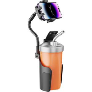 Cup Holder Phone Mount for Car, Universal 360 Adjustable Gooseneck Cell Phone Cup Holder Expander for Car Truck Compatible with iPhone Samsung & All Smartphones