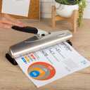 Swingline 3 Hole Punch, 20 Sheet Capacity Three Hole Puncher 3 Ring, Adjustable 2-7 Hole Paper Punch, LightTouch Low Effort, Black & Silver (74030)