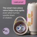 Tommee Tippee Active Straw Toddler Cups, 9 oz, Insulated Sippy Cups For Toddlers 1-3, Silicone Straw and Leak-Proof Valve, Mint and Beige, Pack of 2