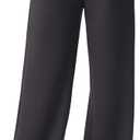 Wide Leg Pants for Women High Waist Relaxed Dress Pants with Pockets 30" (Black, S)