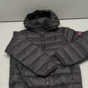 OLOCOTE Girls Boys Winter Coats, Kids Lightweight Water-Resistant Windproof Packable Hooded Down Like Padding Jacket, Size 10Y, Black