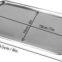 IMEEA Small Silver Tray Rectangular SUS304 Stainless Steel Bathroom Tray for Jewelry, Perfume, Vanity, Serving, 8 x 4.6 inch