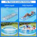 Extra Large Pool Patch Repair Kit, 4ft x 2.8ft TPU Heavy Duty Vinyl Pool Liner Patch for Above Ground Pools Underwater Self-Adhesive Inflatable Floats Bounce Houses Tents Air Mattress Blue