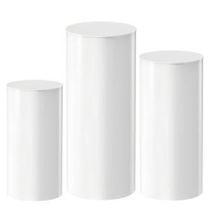 Cylinder Stands for Party, 3Pcs White Round Party Cylinder Table for Party Weddings Birthday Backdrop Decorations 35.4''(L),29.5''(M),23.6''(S)