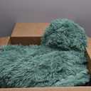 GONAAP Fuzzy Faux Fur Throw Blanket Twin Size Light Teal Super Soft Cozy Plush Fuzzy Shaggy Blanket for Couch Sofa Bed (Light Teal, Twin(60"x80"))