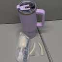 40 oz Tumbler with Handle, Tumbler with Lid and Straw, Double Wall Insulated Cup Stainless Steel Travel Mug(Cold for 34 Hours), Water Bottle for Iced Tea, Coffee, Cold Beverages (Purple)