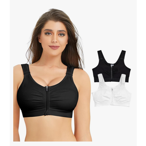 BRABIC Zip Front Closure Everyday Bra for Women Post Surgery Compression Support with Adjustable Straps Wirefree (XL) BRABIC Zip Front Closure Everyday Bra for Women Post Surgery Compression Support with Adjustable Straps Wirefree (XL)