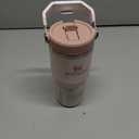 STANLEY IceFlow 2.0 Flip Straw Tumbler with Handle 14 oz | Twist On Lid and Flip Up Straw | Leakproof Water Bottle | Insulated Stainless Steel | BPA-Free | Rose Quartz