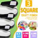 Square Hole Puncher Square Paper Punch Shape Punches for Paper Crafts 0.7 inch Papers Punches 1.5 Squares Punch 1.9 Crafts Puncher for Scrapbooking Card Making