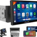 Carpuride YT09S IPS Double Din Car Stereo Radio Screen for Apple CarPlay and Android Auto, 9" Double Din Radio with Backup Cam, Siri, SWC, FM/ AM, Mirror Link, Navigation, SD Card & USB Playback