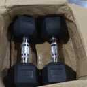 Yes4All Chrome/Rubber Grip Encased Hex Dumbbells  Hand Weights With Anti-Slip 10-30 LBS Pair