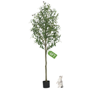 Olive Trees Artificial Indoor, Artificial Olive Tree 6FT Faux Olive Tree for Home Office Decor, Artificial Tree with Realistic Trunk, Branches, Leaves and Fruits, Fake Olive Tree for Gift