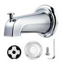 Dreyoo Tub Spout Kit Compatible with American Standard 8888026.002, Slip On Diverter Tub Spout Replacement with Metal Cover Ring and Foam Gasket, Fits 1/2'' Copper Water Tube (Polished Chrome)