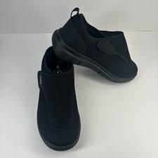 Women's Orthopedic Diabetic Wide Walking Shoes: Arch Support Orthotic Ankle Foot Pain Relief Neuropathy High Arch Slip On, Plantar Fasciitis Bunions Recovery Outdoor Driving Loafers Black Size 7W