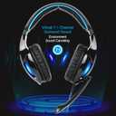 SADES SA902 Stereo Gaming Headset 7.1 USB Surround Sound PC Headsets Over-Ear Gaming Headphones with Microphone LED Light Black Blue