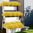 Kinisty 20 Bundles Outdoor Artificial Flowers UV Resistant with Yellow Faux Silk Flowers and No Fade Fake Plastic Plants for Spring Summer Outside Planters Porch Window Box Garden Decor