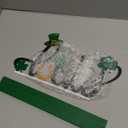 St. Patrick's Day Table Sign Decoration Lucky Metal Tabletop Centerpiece Signs Letter Wood Centerpiece with Clover for St Patrick's Day Tiered Tray Decorations for Irish