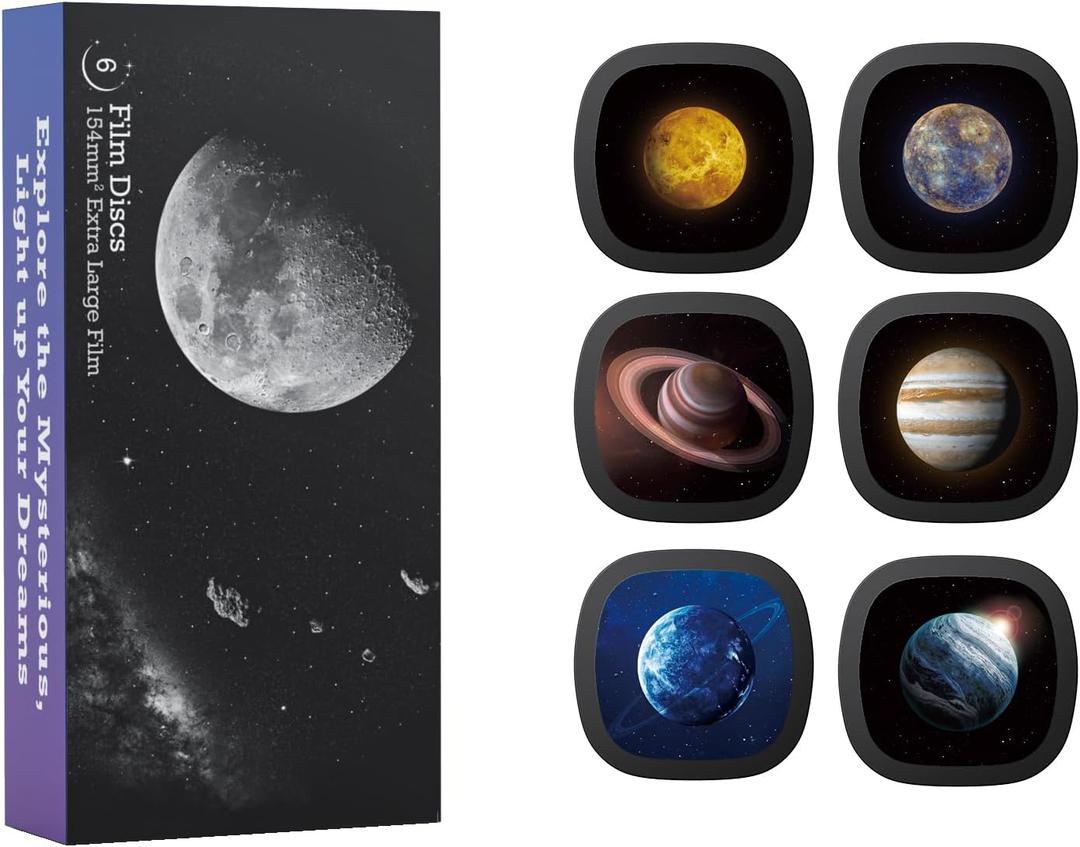 Realistic Discs - Discs for Ainael Meteor and Galaxy Projector, 5k Ultra HD Slide for Home Planetarium, 6 Discs Set Without Projector (Solar System)