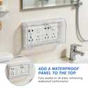 Cabilock Weatherproof Outlet Cover, Flip Double Position Socket Box, 86-Type Thickened Self Adhesive Switch Plug Splash Box for Bathroom Kitchen, Outdoor Receptacle Protector, 7.94X4.76X2.95inch (20.20X12.10X7.50CM, Transparent)