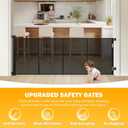 Upgraded 150" Extra Wide Retractable Baby Gates, 34" Tall Mesh Dog Gate for Preventing Escaping, Extra Long Pet Gate for Outdoor, Indoor, Hallways, Deck, Porch, Black