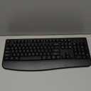 Wireless Keyboard, 2.4G Full-Sized Ergonomic Wireless Computer Keyboard with Wrist Rest for Windows, Mac OS Laptop/PC/Desktop/Notebook(Black)