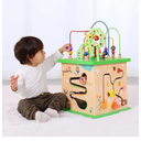 TOOKYLAND 5 in 1 Activity Center, Wooden Large Activity Play Cube 23"X13"X13", Wooden Learning Puzzle Toy for Toddlers, with Animal Friends, Shapes, Mazes, Shape SorterAmazon's Choice