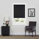 Cordless Room Darkening Mini Blind - 43 Inch Width, 64 Inch Length, 1" Slat Size - Black - Cordless GII Deluxe Sundown Horizontal Windows Blinds for Interior by Achim Home Decor
