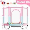 VGMiu 60" Trampoline for Kids, 5 FT Indoor & Outdoor Toddler Baby Trampoline with Basketball Hoop, Safety Enclosure, Birthday Gifts for Kids, Gifts for Boy and Girl, Age 3-8