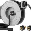 Giraffe Tools Pressure Washer Hose Reel, 1/4"  65ft Pressure Hose Reel, Auto Rewind Power Washer Hose Reel, Wall/Floor Mounted, 3200 PSI (65 ft)