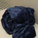 BEDELITE Flannel Sheets Queen Size Navy - Super Soft Fleece Sheets Set Fluffy Extra Plush, 4 Piece (Include Fitted Sheet, Flat Sheet, 2 Pillowcases)