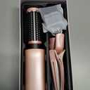 Cordless Curling Iron Brush, 8000mAh, 4 Temp Setting, 1/1.5 inch 2 in 1 Portable Mini Travel Hot Comb,Rechargeable Hair Curler Cordless with 200 Million Negative Ions, Dual Voltage for Travel (Pink)