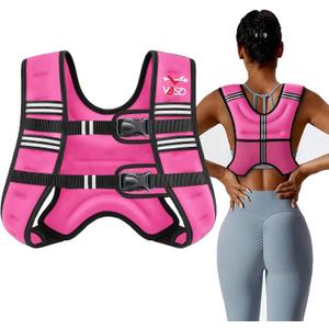 VBSD Weighted Vest Woman 20LB Weight Vest for Women Men Body Weight Vests for Walking Strength Training Running Workout Jogging Fitness Pink