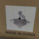 FRIXCHUR 42" Crystal Chandelier Fan Dimmable Fandelier Ceiling Fans with Light and Remote Retractable Blade Ceiling Fan Modern LED Fandeliers for Living Room Bedroom