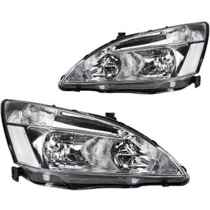 KAX Headlight Assembly,Chrome Headlights Compatible with Accord 2003-2007