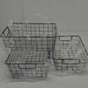 Wetheny 3 Pack Extra Large Wire Basket with Metal Handles, Metal Basket for organizers and storage, Wire Storage Baskets for Pantry, Cabinet, Fridge, Kitchen, Wardrobe, Garage, Bathroom, Black