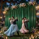 Hunter Green Satin Backdrop Curtains 2 Panels - Glitter Photo Drapes for Baby Shower, 10x10FT Shimmer Back Drop Cloth, Wrinkle Free for Birthday Party Prom Wedding Reception Stage