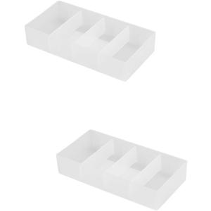 Housoutil 2pcs Box Makeup Box Organizer Plastic Storage for Makeup Nail Jewelry Desktop Container for Dressing Table Bedroom Living Room Bathroom