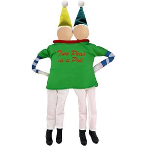 3 x Christmas Elf Doll Accessories Clothes Kit, Two Peas Couture Outfit for for Boy or Girl Elf Include T-Shirt, Two Pants and Shoes, Doll is not Included