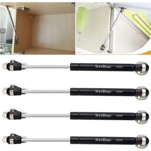 DerBlue 4-Pack 10inch 100N/25lb Gas Struts for Cabinets - Professional Cabinet Shocks and Gas Struts (Black)