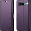 Wallet Case for Google Pixel 9 5G/Pixel 9 Pro 6.3", RFID Blocking Credit Card Holder, PU Leather Folio Flip Kickstand Protective Shockproof Cover for Pixel 9/9Pro (Purple)