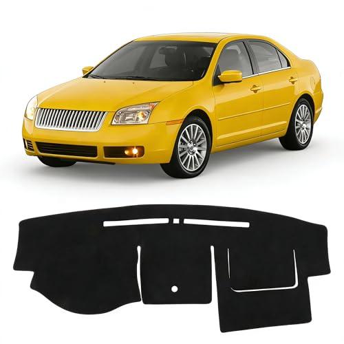 KUST Black Dash Cover Compatible with Ford Fusion/Mercury Milan 2006-2009 Dashboard Cover Accessories for Fusion Milan Non-Slip Polyester Custom Fit Center Console Sunshield Protector No Glare