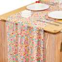 2 Pack Colorful Polka Dot Table Runner 29x120 Inch Confetti Dots Birthday Party Decorations Summer Lace Tulle Table Decor Dining Room Kitchen Holiday Wedding Baby Shower Home Veil Decor